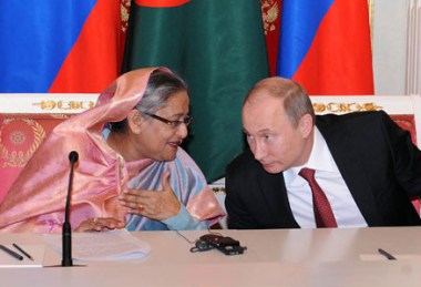 Sheikh Hasina and Vladimir Putin (Bangladesh PM)_380